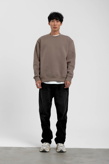 Vizon Bisiklet Yaka Basic Şardonlu Sweatshirt