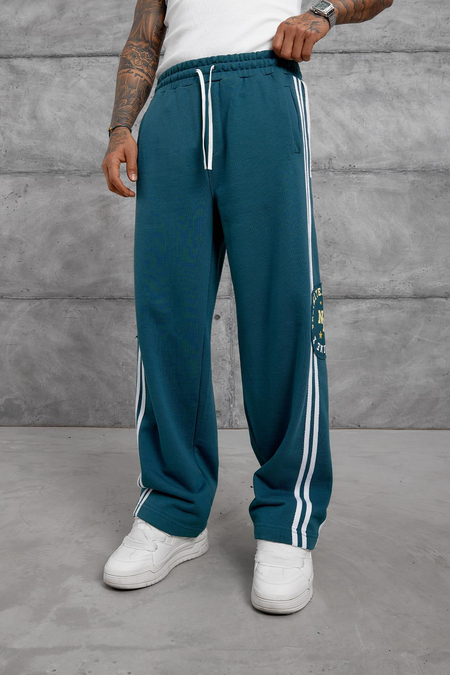 Yeşil ÇİZGİLİ ETİKET DETAY OVERSIZE BAGGY EŞOFMAN ALTI