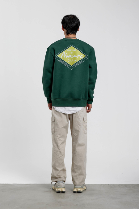Yeşil Horizons Baskılı Sweatshirt