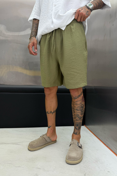 Yeşil MODAL KUMAŞ OVERSIZE ŞORT