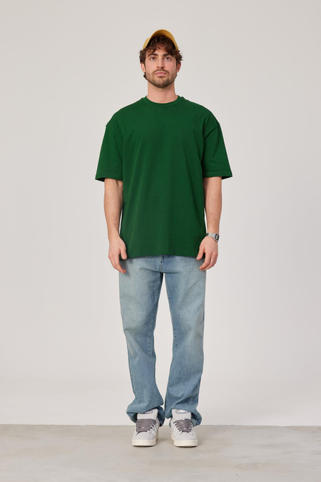 Yeşil Oversize Basic Tshirt