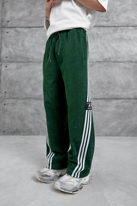 Yeşil Ynzay-3 Yazılı Baggy Eşofman Altı