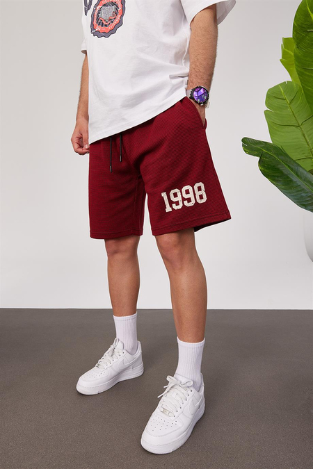1998 Örme Kumaş Bordo Şort