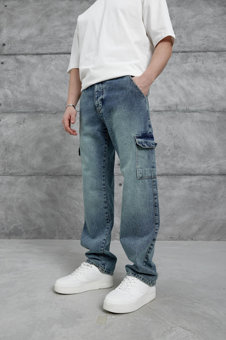 Açık Mavi Kp Kargo Baggy Jean
