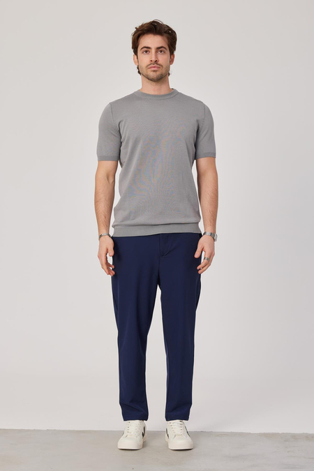 Basic Gri Triko Kumaş Tshirt