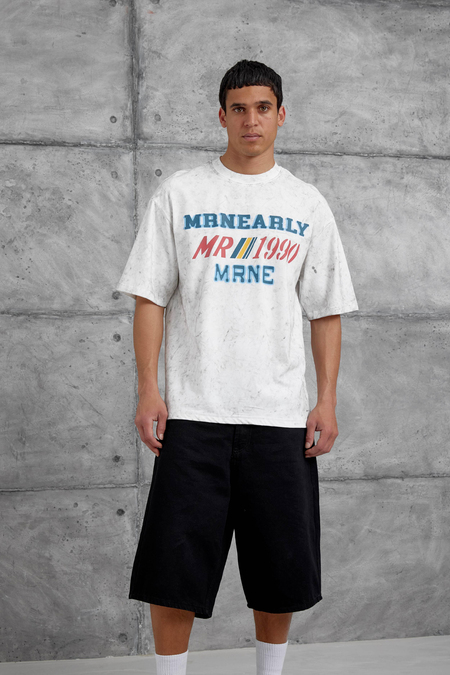 Beyaz Mrnearly Yazılı Oversize Tshirt
