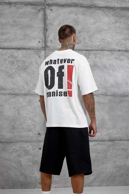 Beyaz Of Sanise Yazılı Oversize Tshirt