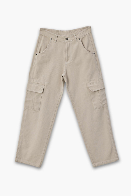 DF Kargo Cepli Krem Baggy Pantolon