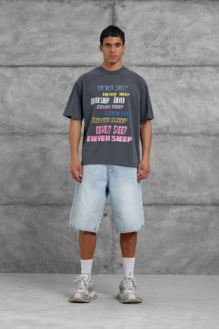 Füme Eleven Sleep Baskılı Oversize Tshirt