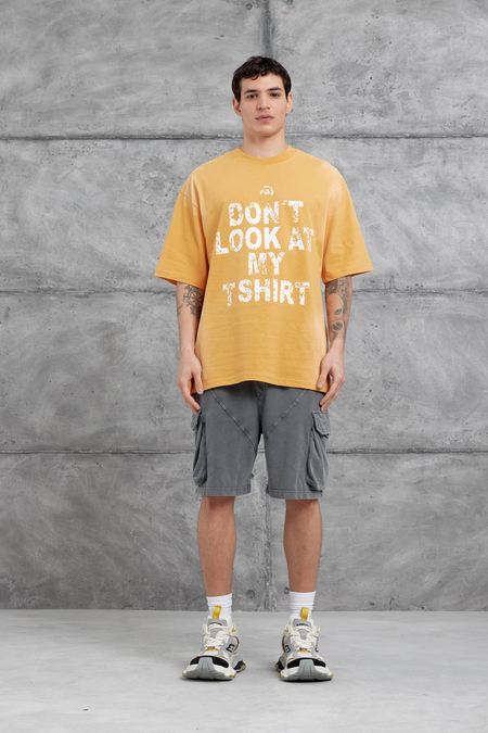 Hardal Dont Look At My Tshirt Yazılı Oversize Tshirt