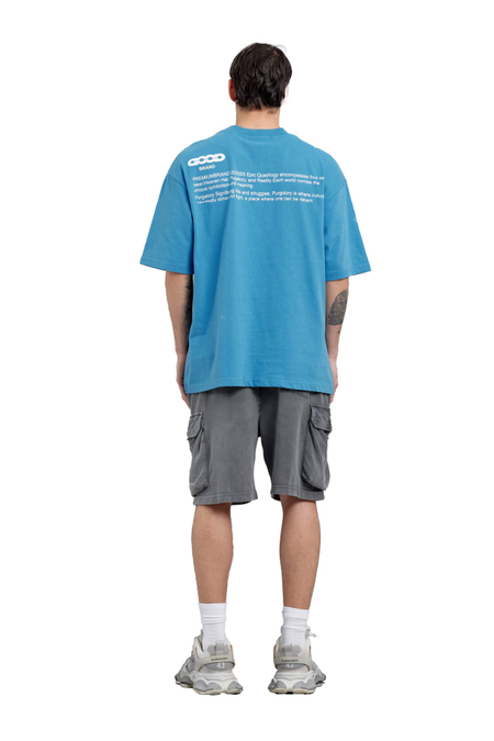 Mavi Dood Yazılı Oversize Tshirt