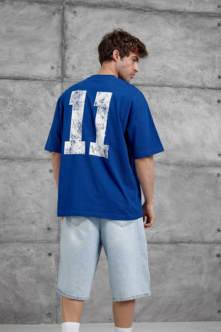 Mavi Remendy Crew Yazılı Oversize Tshirt