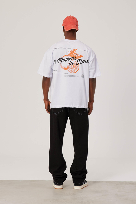 Moment in Time Yazılı Beyaz Tshirt