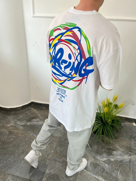 Nomarc Arkası Renkli Beyaz Tshirt
