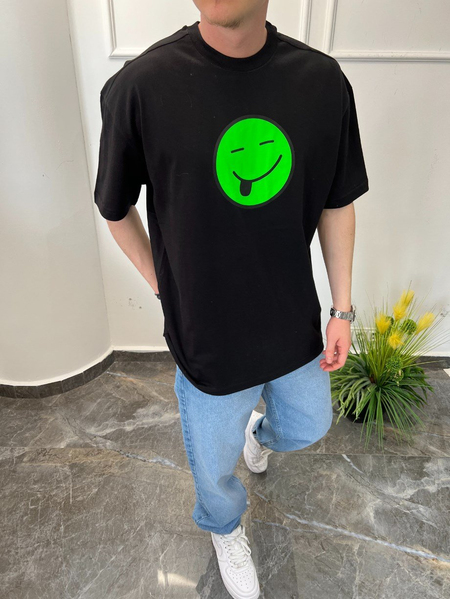 Nomarc Emoji Baskılı Siyah Tshirt