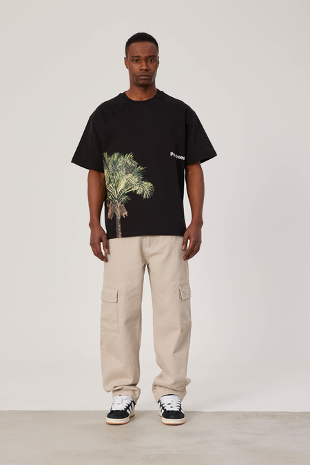 Palm Trees Baskılı Siyah Tshirt
