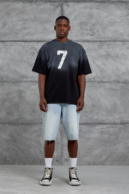Siyah 7 Numara Oversize Tshirt