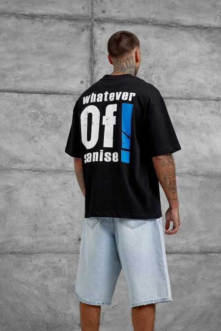 Siyah Of Sanise Yazılı Oversize Tshirt