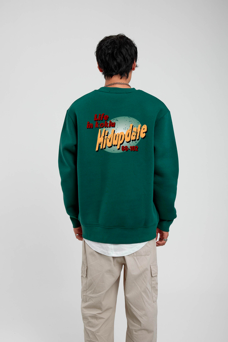 Yeşil Midupdate Baskılı Sweatshirt