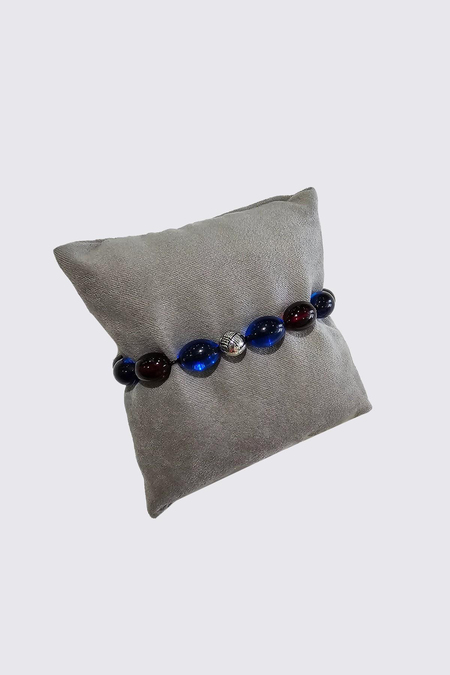 BORDO MAVİ BONCUK BİLEKLİK