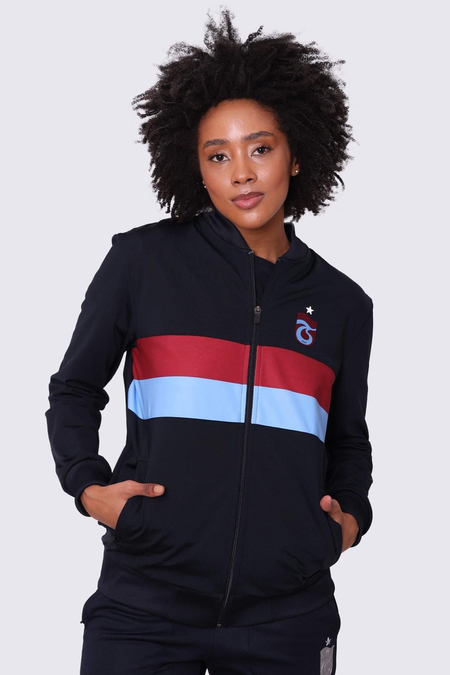 SWEAT FERMUARLI GÖĞÜS BORDO MAVİ PARÇALI
