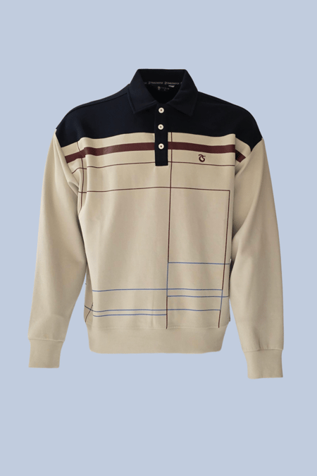SWEAT GEOMETRİK BASKILI  POLO YAKA