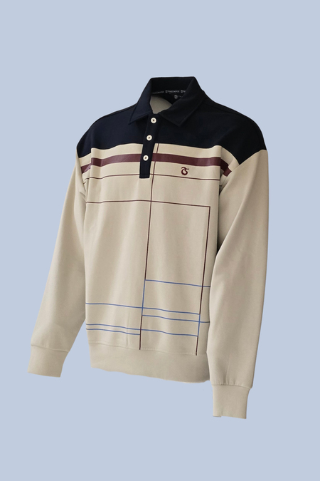 SWEAT GEOMETRİK BASKILI  POLO YAKA