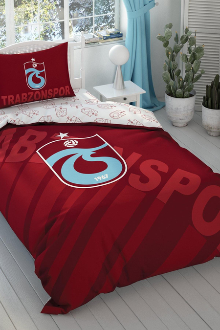 TAÇ LİSANSLI BORDO TEK KİŞİLİK  PAMUK NEVRESİM TAKIMI