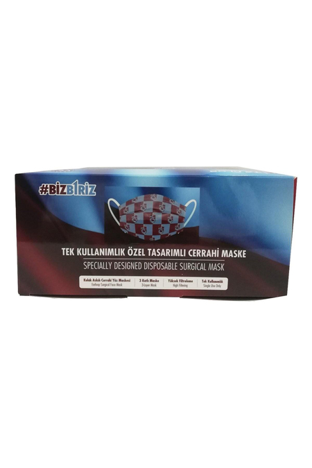 TRABZONSPOR ÖZEL BASKILI CERRAHİ MASKE KUTULU