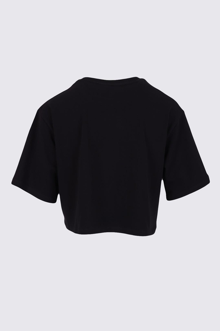 TSHİRT BİSİKLET YAKA İÇ LOGO BASKILI CROP