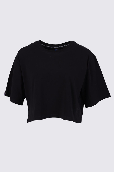 TSHİRT BİSİKLET YAKA İÇ LOGO BASKILI CROP