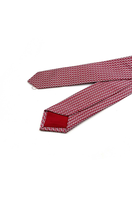 4.7 cm Kırmızı Şal Desen Ultra Slim İpek Kravat İK2328