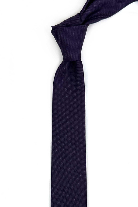 4.7 cm Mürdüm Düz Ultra Slim Simli İpek Kravat İK2326