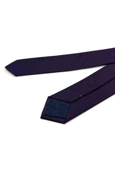 4.7 cm Mürdüm Düz Ultra Slim Simli İpek Kravat İK2326