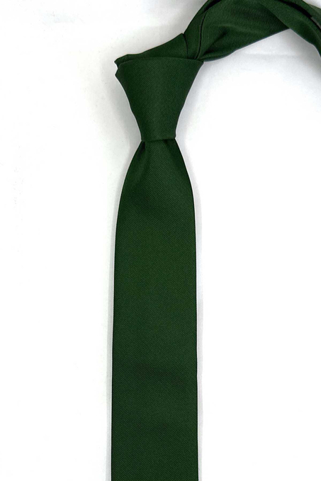 4.5 cm Yeşil Düz Ultra Slim İpek Kravat İK2337