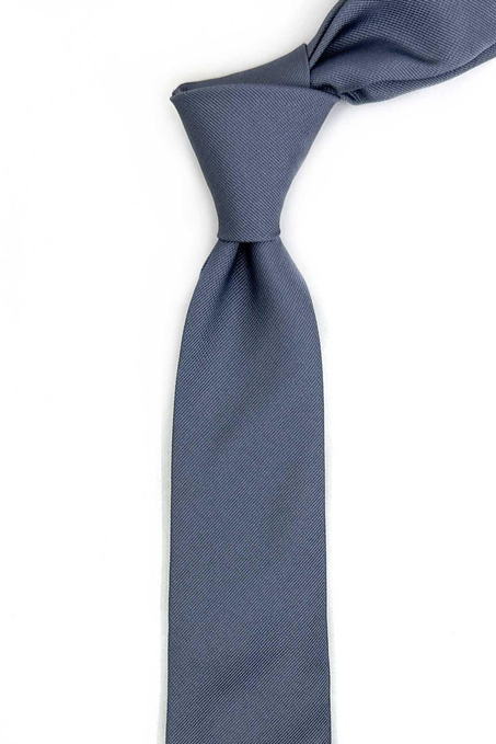 6.3 cm Gri Düz Parça Desenli İpek Kravat İK2310