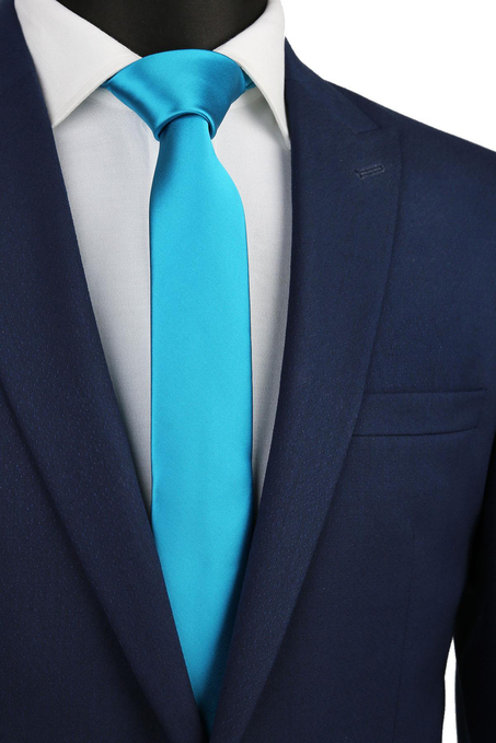 Açık Petrol Mavisi Saten Slim Kravat SK5323
