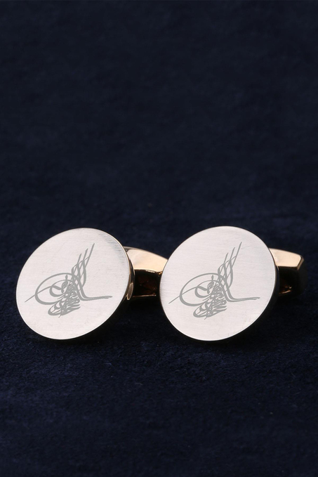 Altın Renk Osmanlı Tuğrası Kol Düğmesi