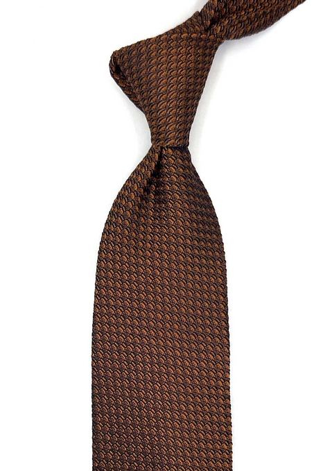 Barga Style Bakır Nokta Desen İtalyan İpek Kravat İK1837