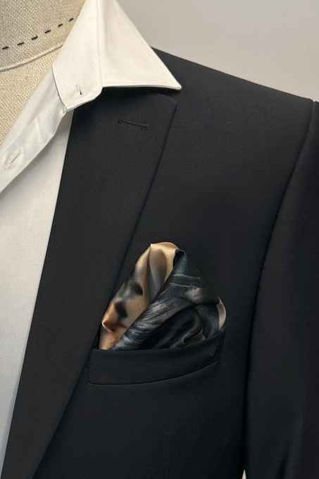 Bej At Motifli Erkek Cep Mendili SPS624-104