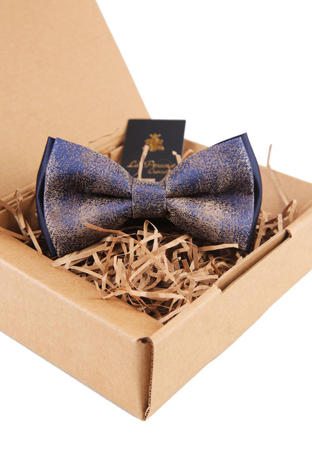 Bej - Lacivert Kendinden Desen Papyon P1448