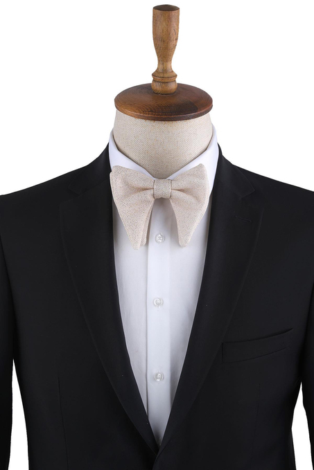 Bej Simli Büyük Damatlık Papyon P1699