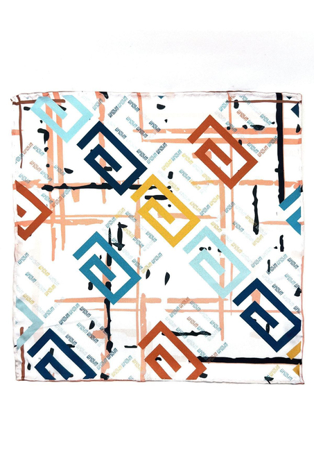 Beyaz Motif Desen Erkek Cep Mendili SPS574-28