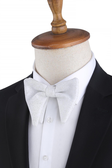 Beyaz Simli Büyük Damatlık Papyon P1701