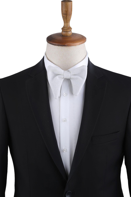 Beyaz Simli Büyük Damatlık Papyon P1701