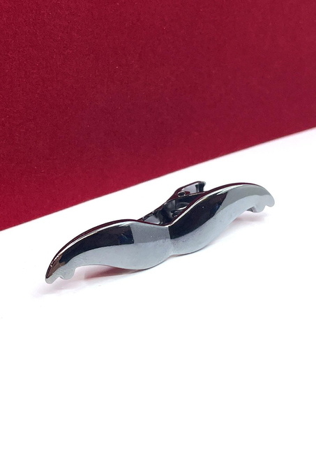 Bıyık Motif Füme Renk Kravat İğnesi KIY716