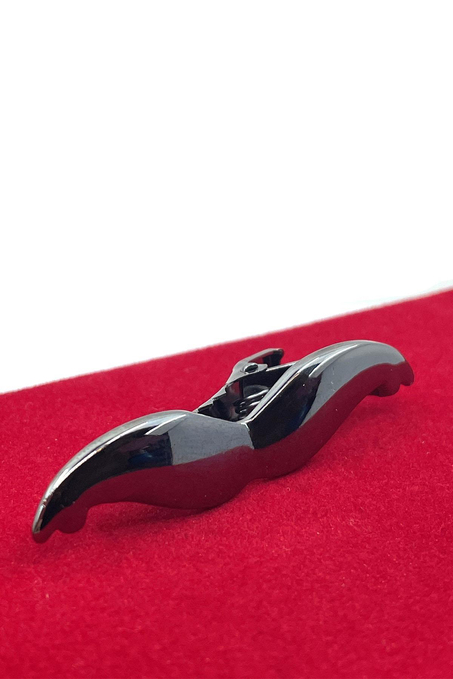 Bıyık Motif Füme Renk Kravat İğnesi KIY716