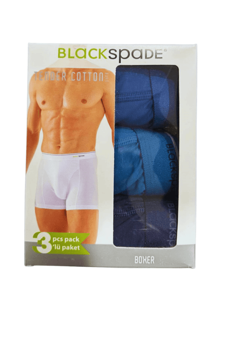 Blackspade 3lü Paket Tender Cotton Erkek Boxer 9673LMD - Lacivert Mavi Denim