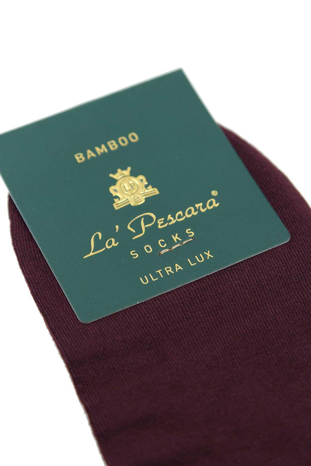 Bordo Düz Ultra Lüks 12li Bambu Yarım Erkek Çorap CRP350
