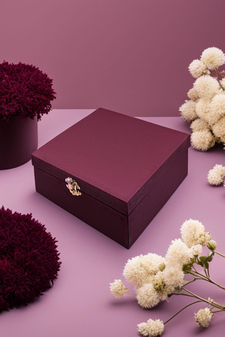 Bordo Erkek Hediye Kutusu - Kravat Kol Düğmesi Kravat İğnesi  KMK21